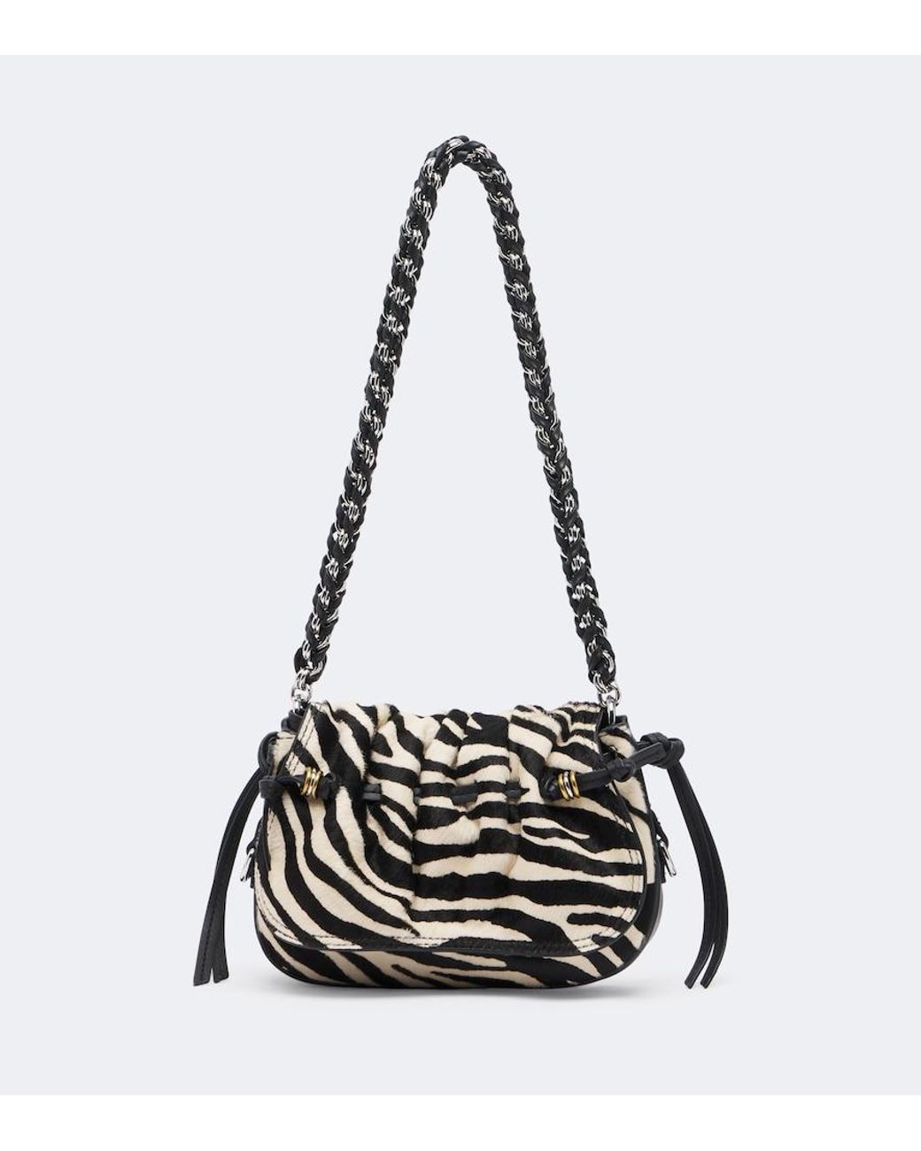 Isabel Marant Black Bolton Xs Calf Hair And Leather Shoulder Bag
