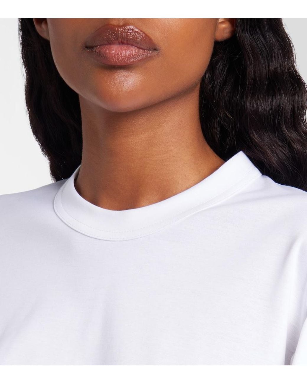 Noir Kei Ninomiya White Puff-Sleeve Cotton Jersey T-Shirt
