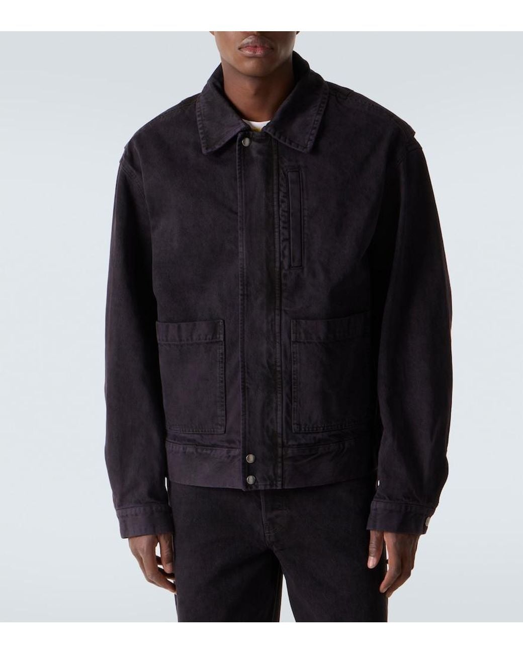 Dries Van Noten Black Denim Bomber Jacket for men