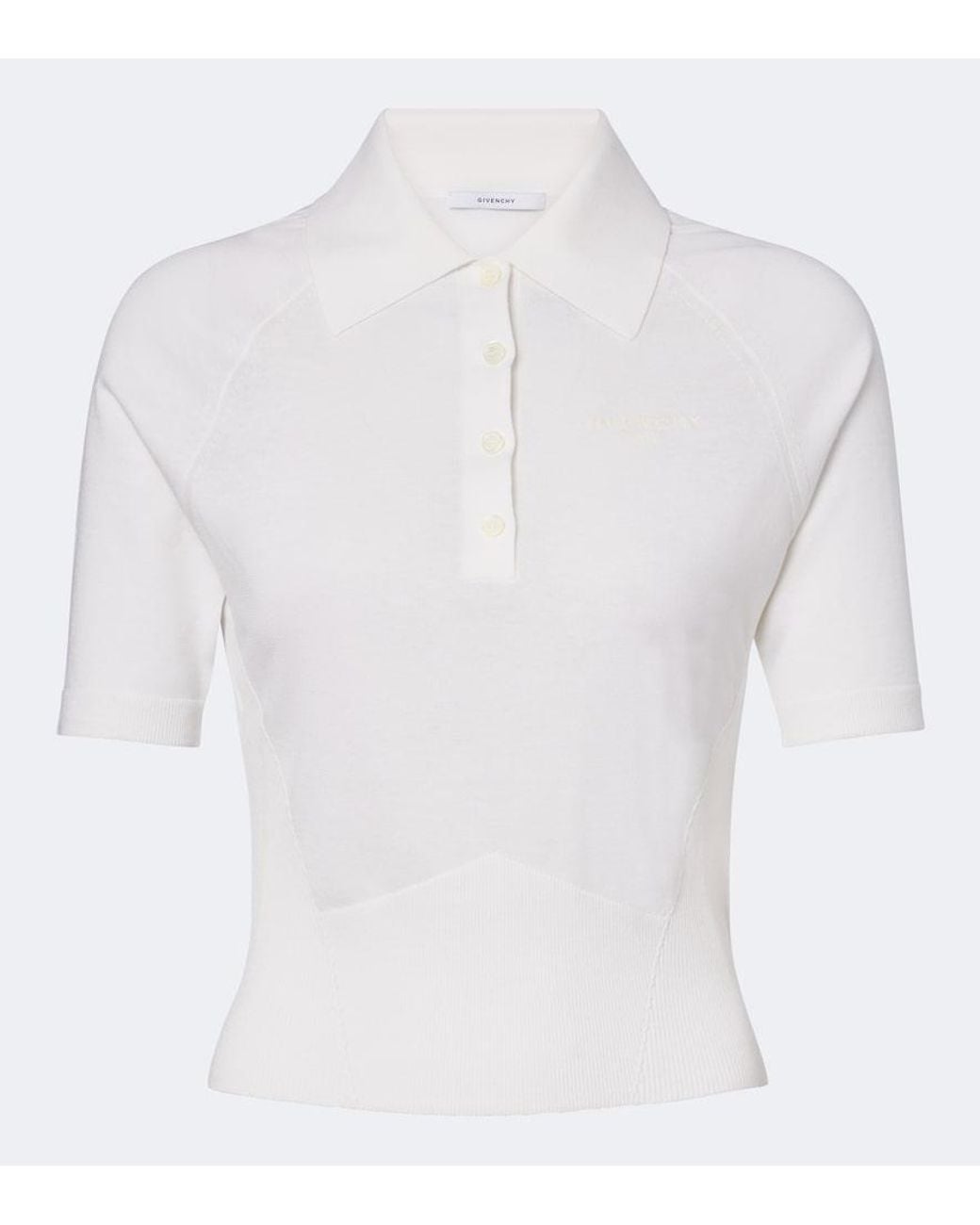 Givenchy White Cotton And Silk Polo Sweater