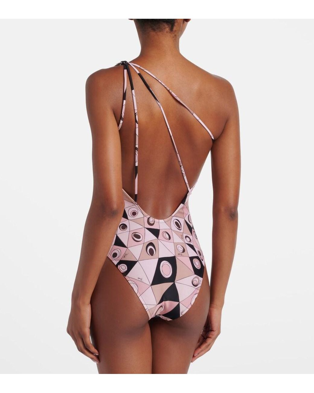 Emilio Pucci Pink Occhi One-Shoulder Swimsuit