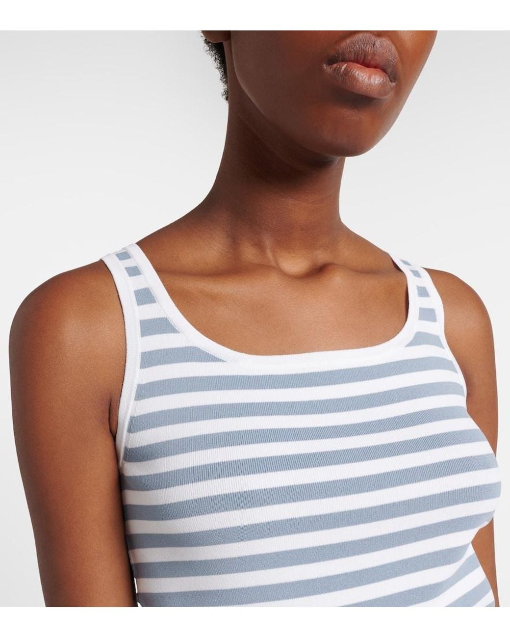Max Mara Blue Cippo Striped Tank Top
