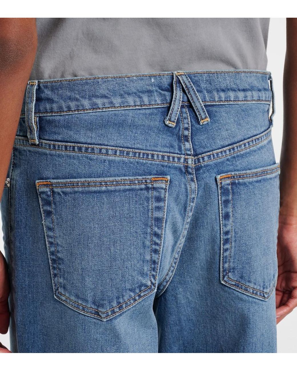 SLVRLAKE Denim Blue Selena Mid-Rise Wide-Leg Jeans