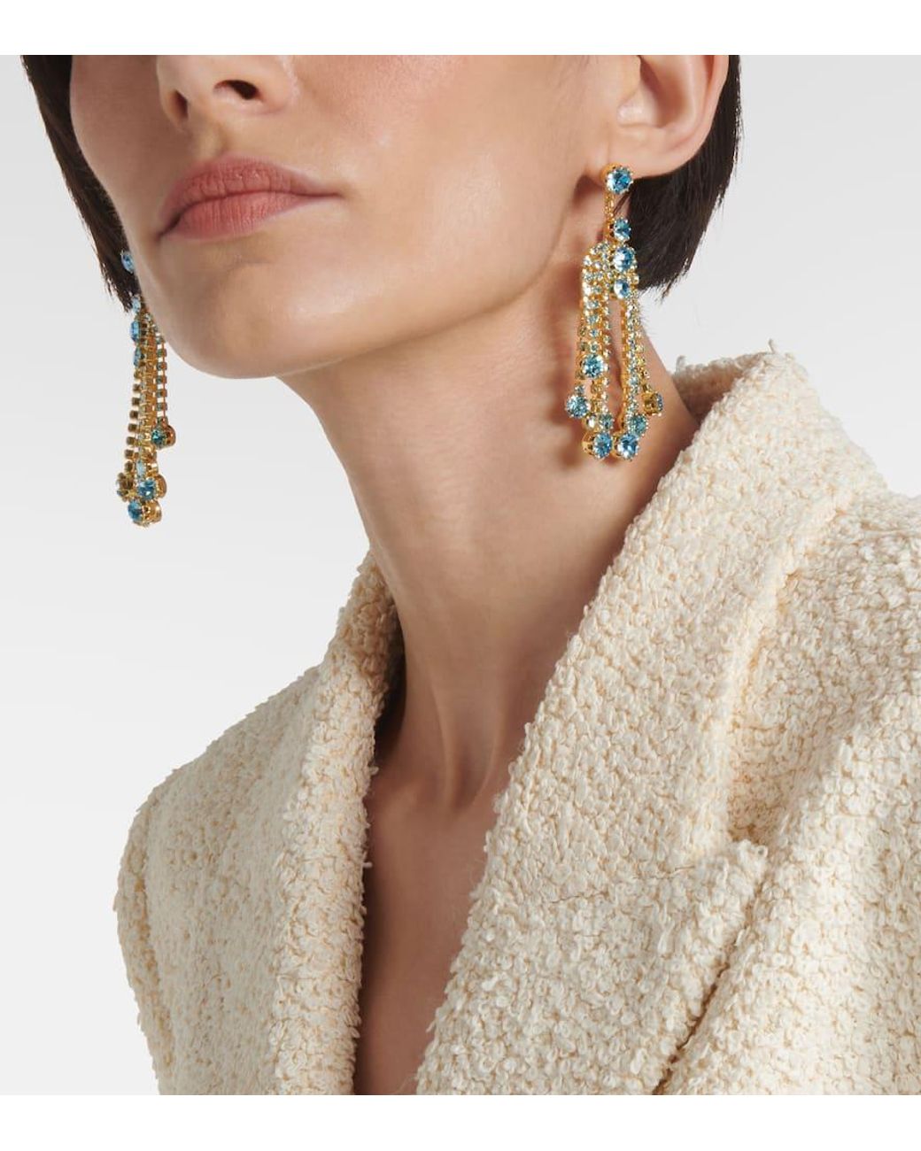 Magda Butrym Blue Crystal-Embellished Drop Earrings
