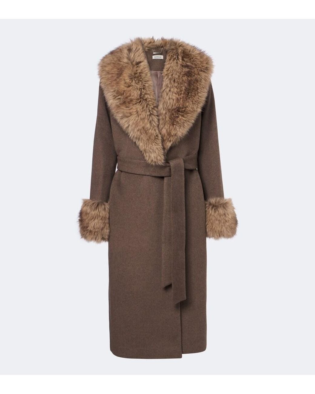 Jonathan Simkhai Brown Kinsley Wool-Blend Wrap Coat