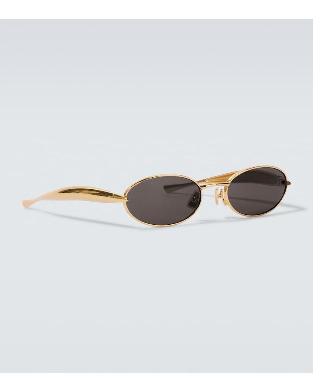 Bottega Veneta Brown Sardine Oval Sunglasses for men