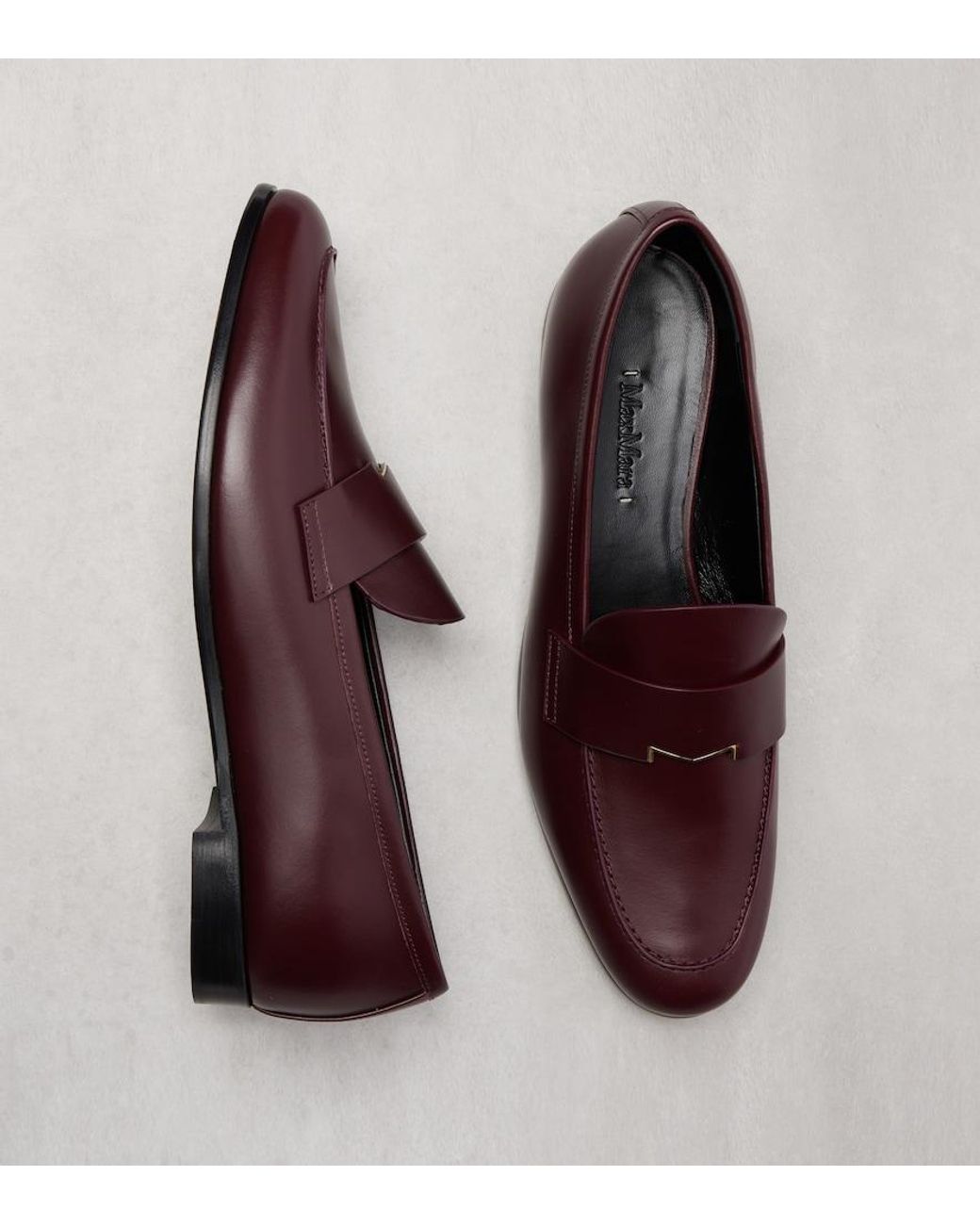 Max Mara Purple Leather Mocassins