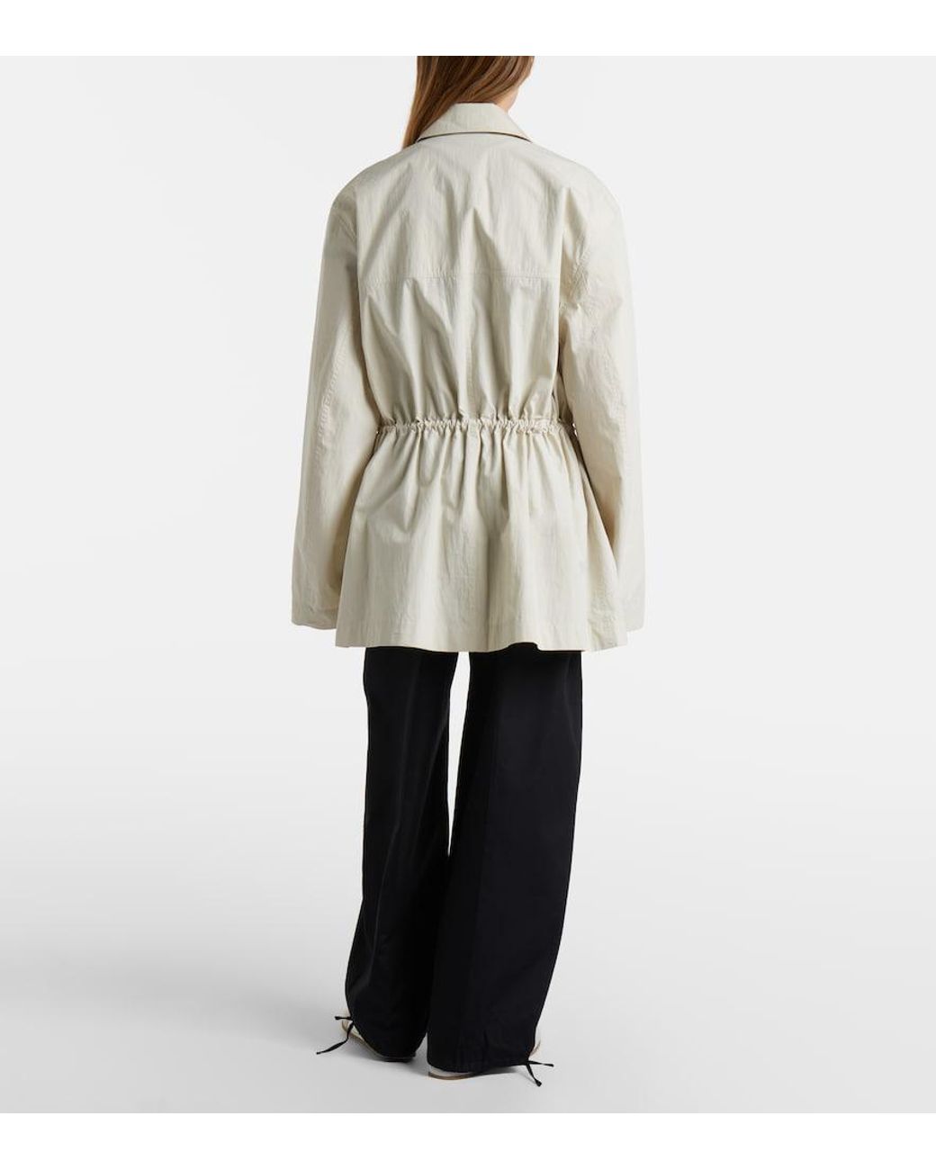 Totême Blue Cotton Poplin Wide-Leg Pants