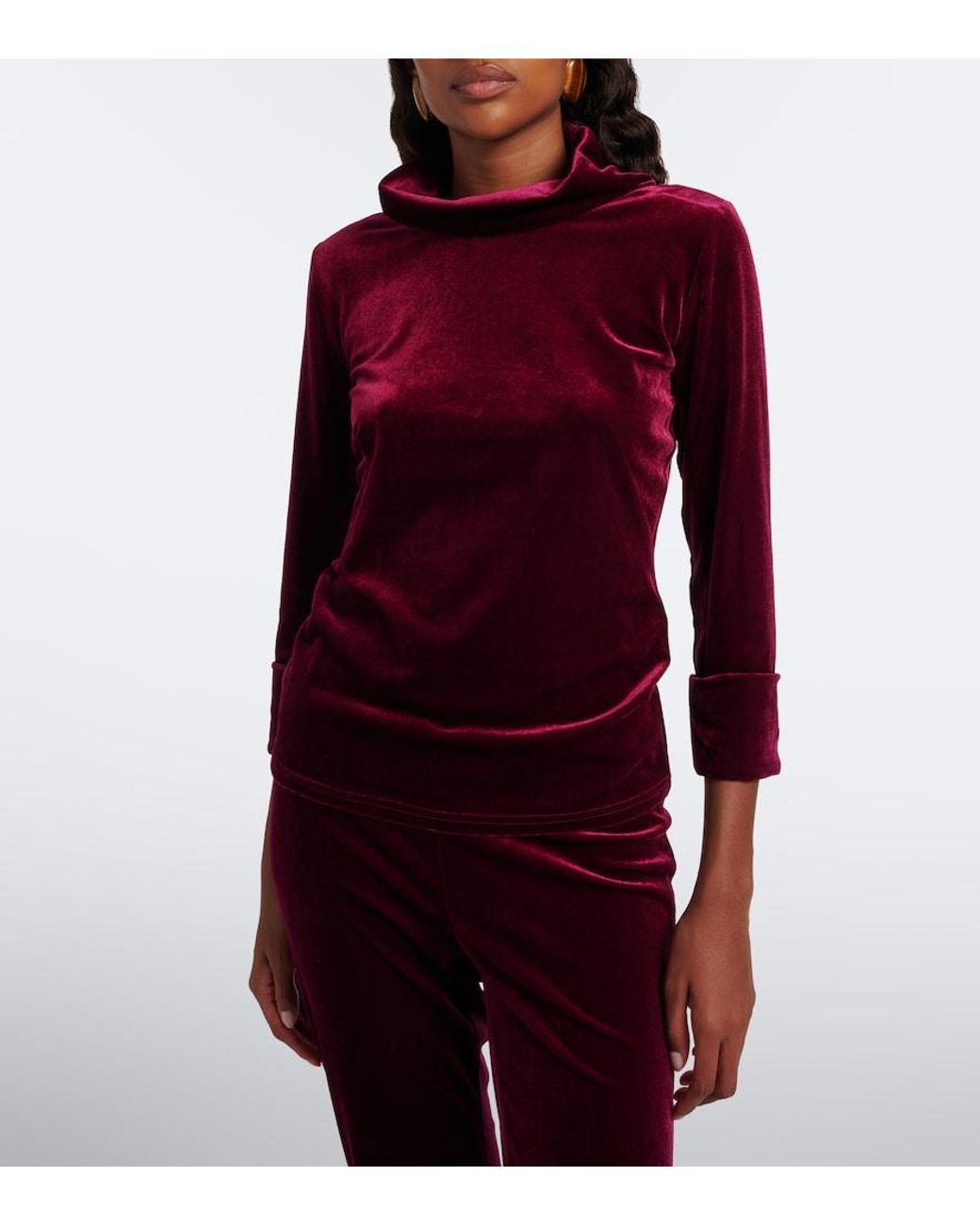 Dorothee Schumacher Purple Velvet High-Neck Top