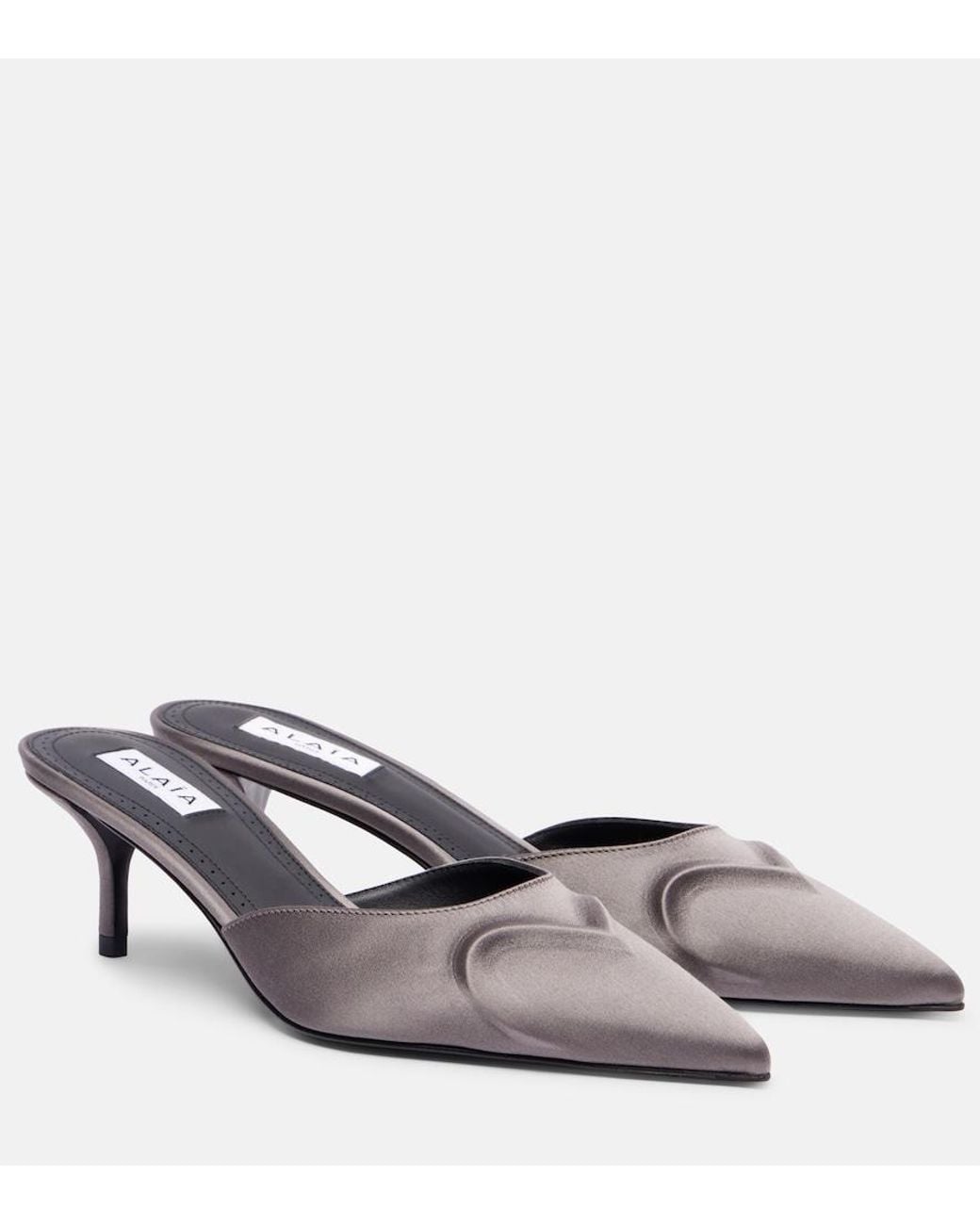 Alaïa Gray Le Cour 3D 55 Satin Mules