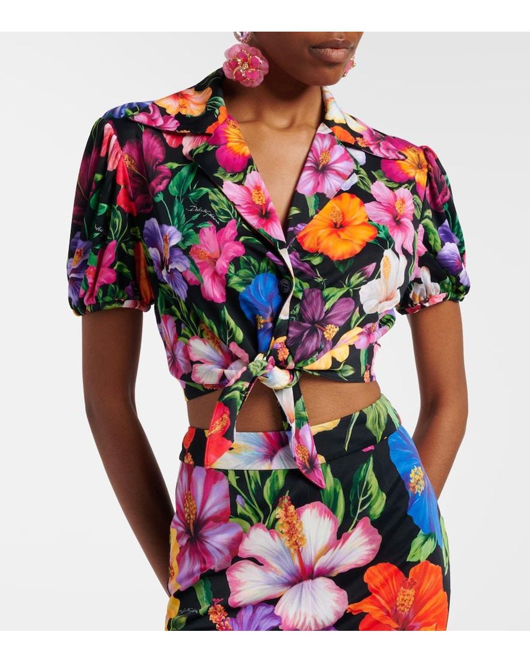 Dolce & Gabbana Multicolor Floral Crop Top