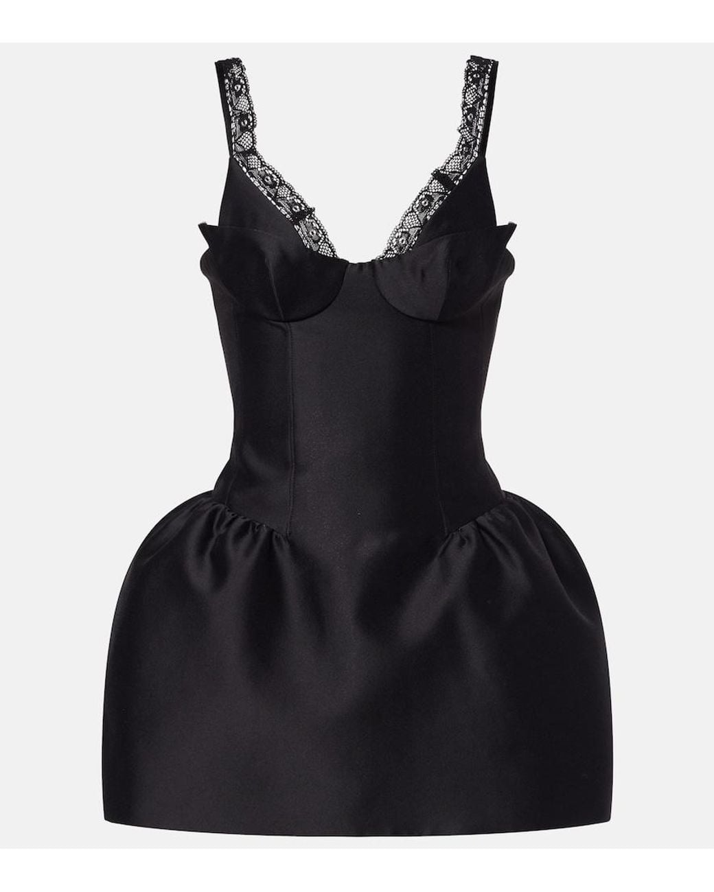 ShuShu/Tong Black Lace-Trimmed Minidress