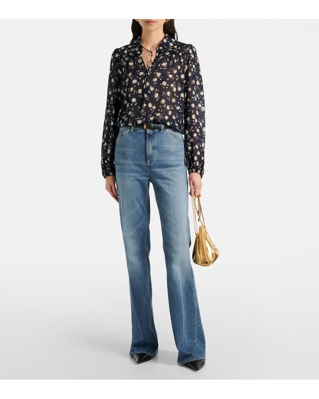 Dorothee Schumacher Black Floral Volumes Blouse