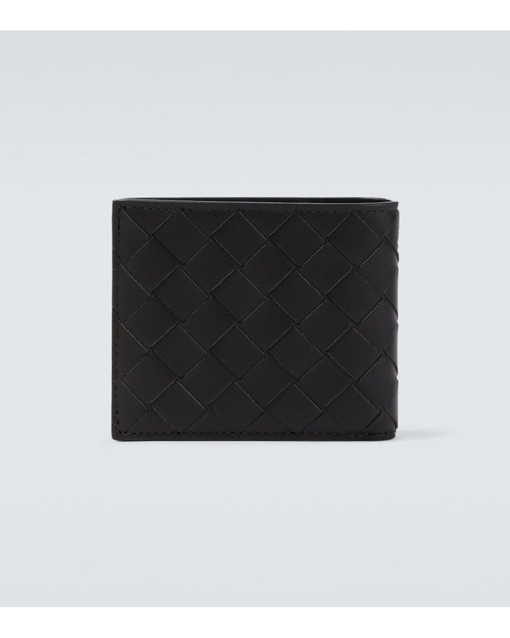 Bottega Veneta Black Intrecciato Leather Wallet for men