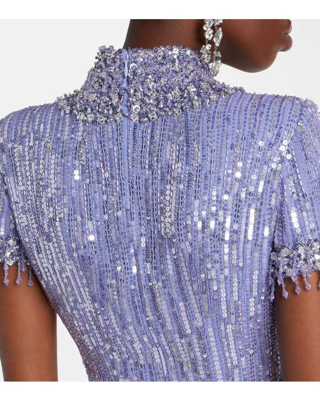Jenny Packham Purple Madelaine Embellished Gown