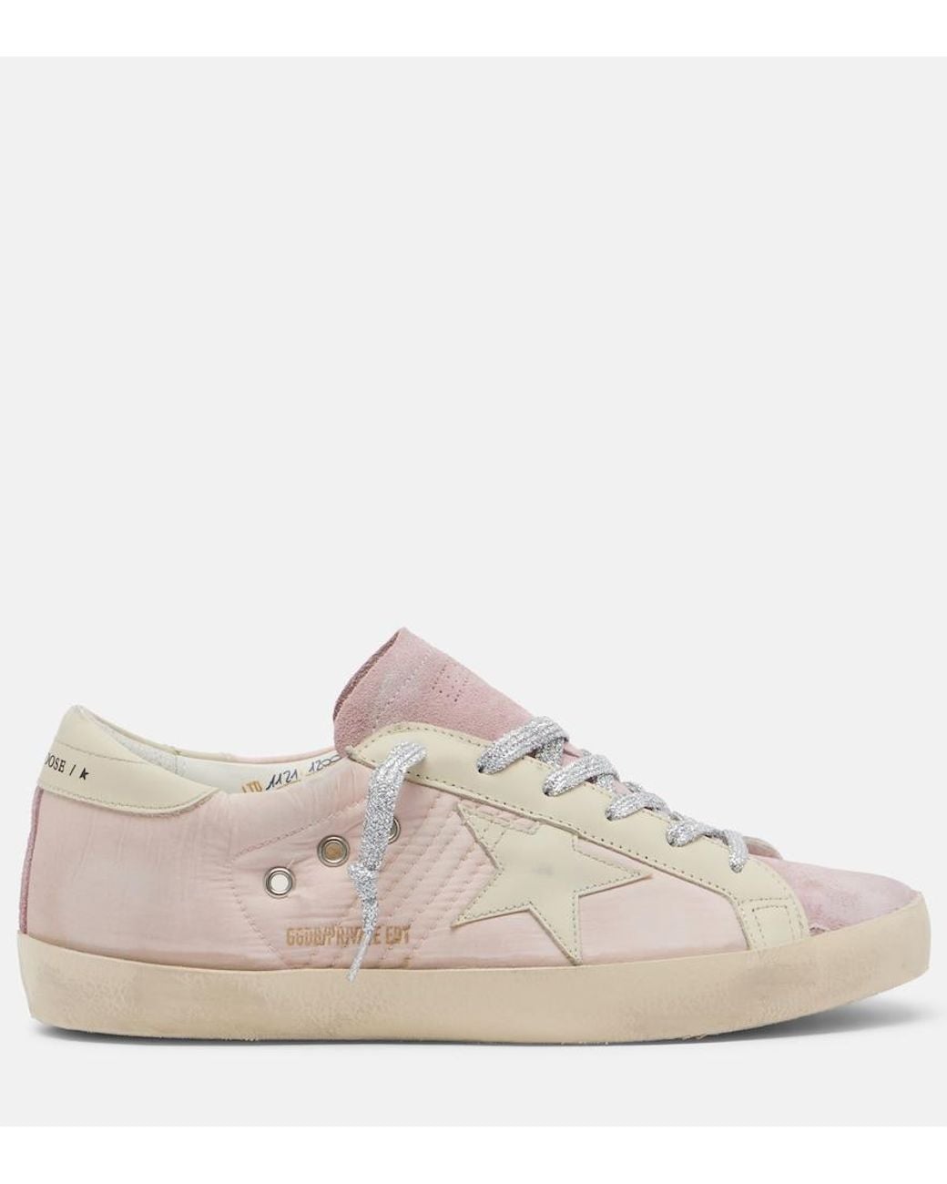 Golden Goose Deluxe Brand Pink Super-Star Leather-Trimmed Sneakers
