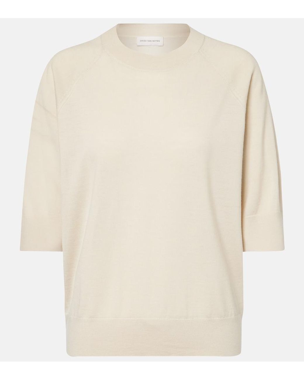 Dries Van Noten Natural Wool Top