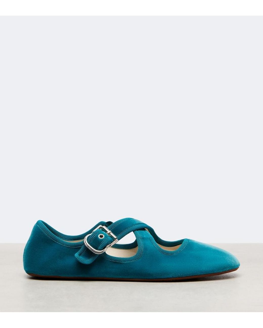 Alaïa Blue Velvet Ballet Flats