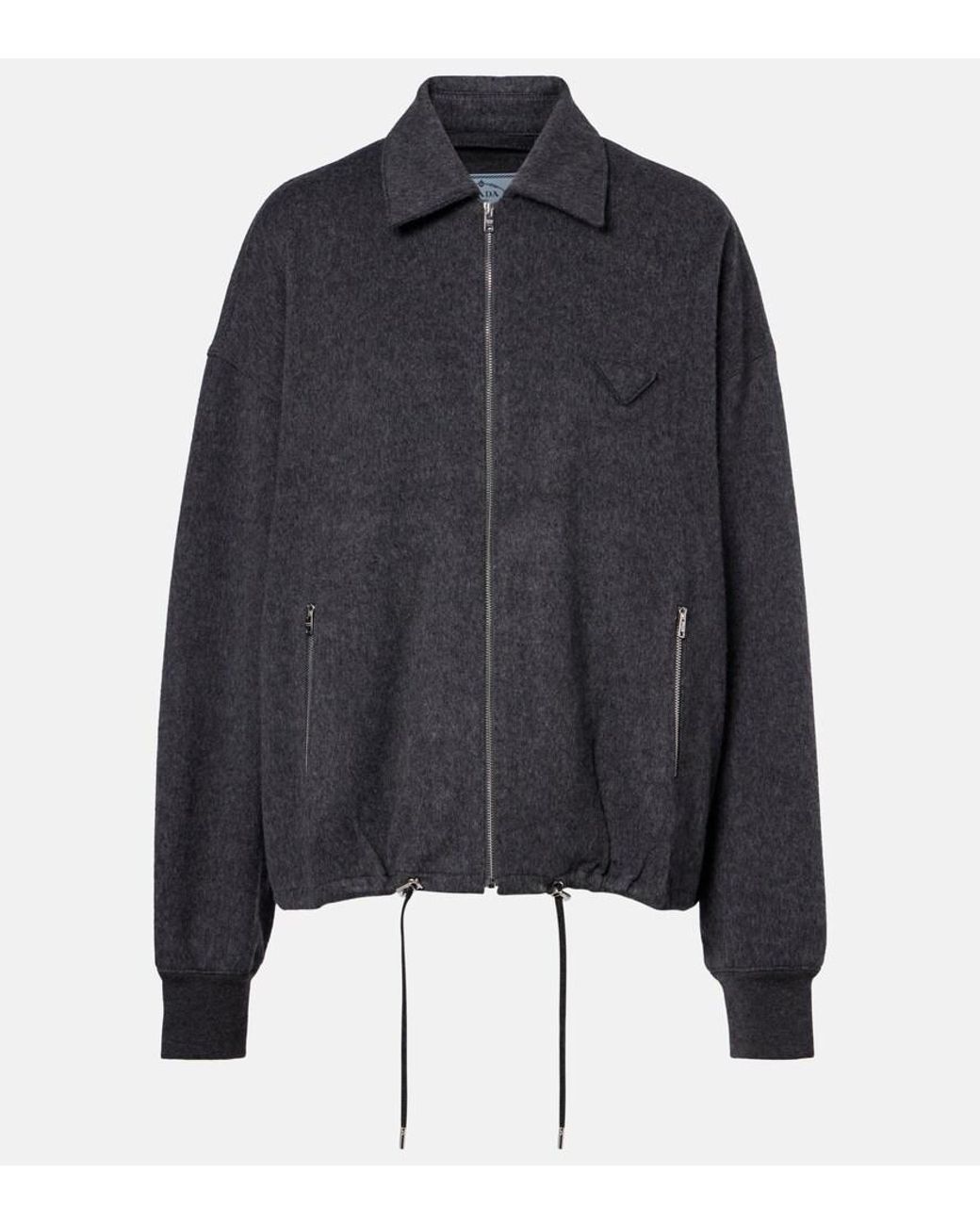 Prada Black Wool And Cashmere Blouson Jacket