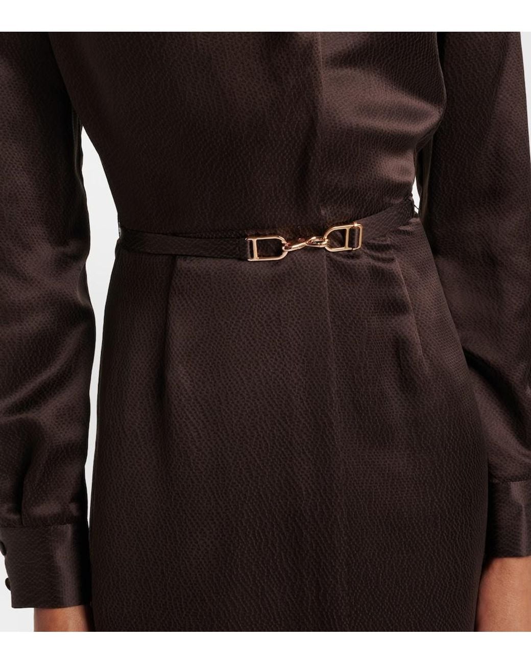 Gabriela Hearst Black Josef Belted Silk Midi Dress