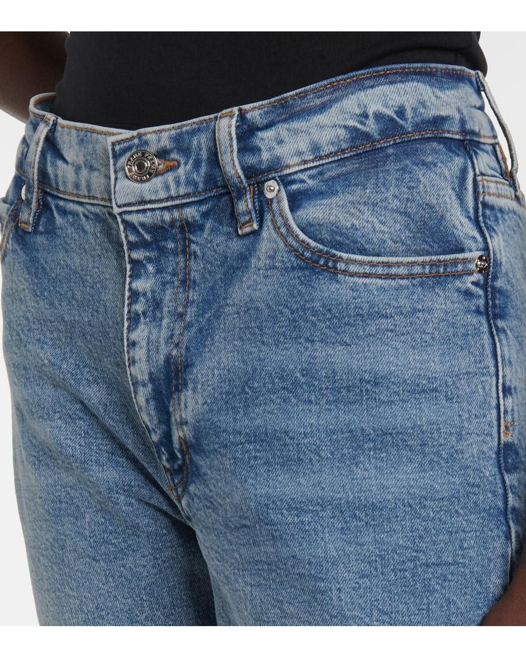 FRAME Blue The Borrowed Straight Jeans