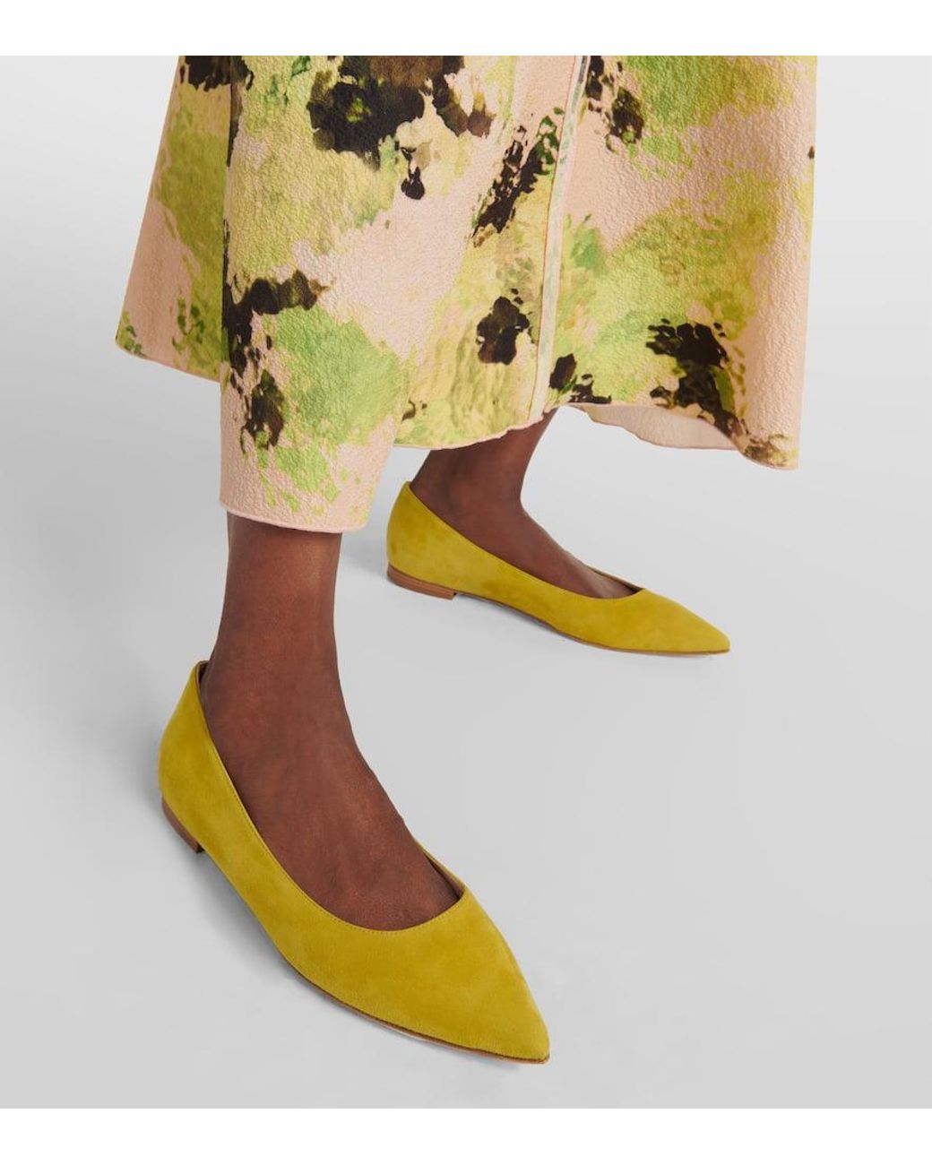 Yellow suede hotsell flats