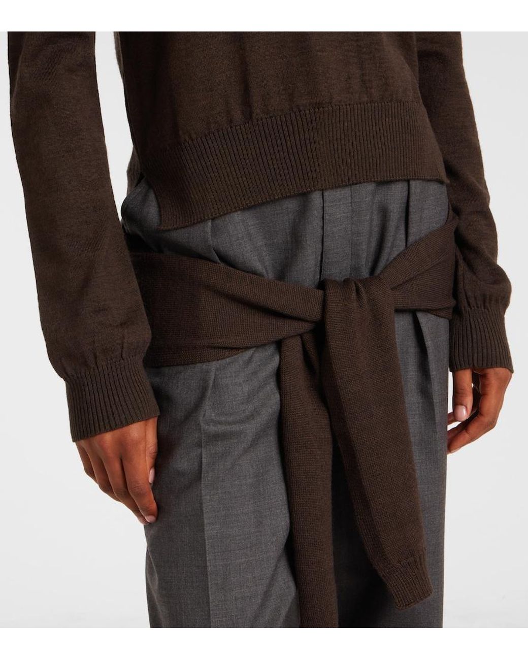 Lemaire Brown Trompe L'Oeil Wool-Blend Sweater