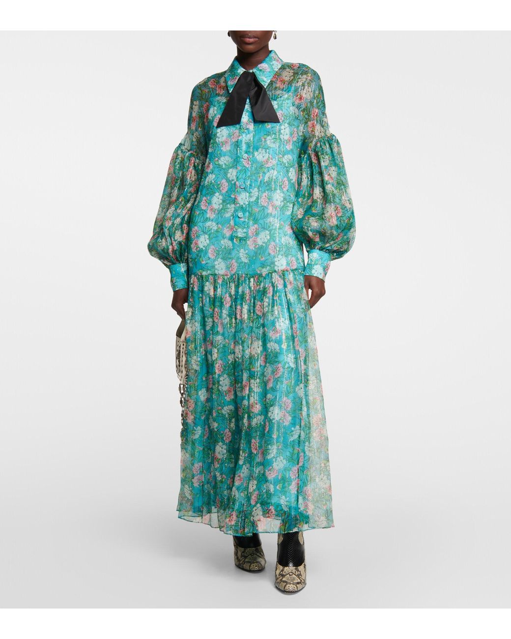 overraskelse tørst Tag ud Gucci Floral-print Silk Maxi Dress | Lyst