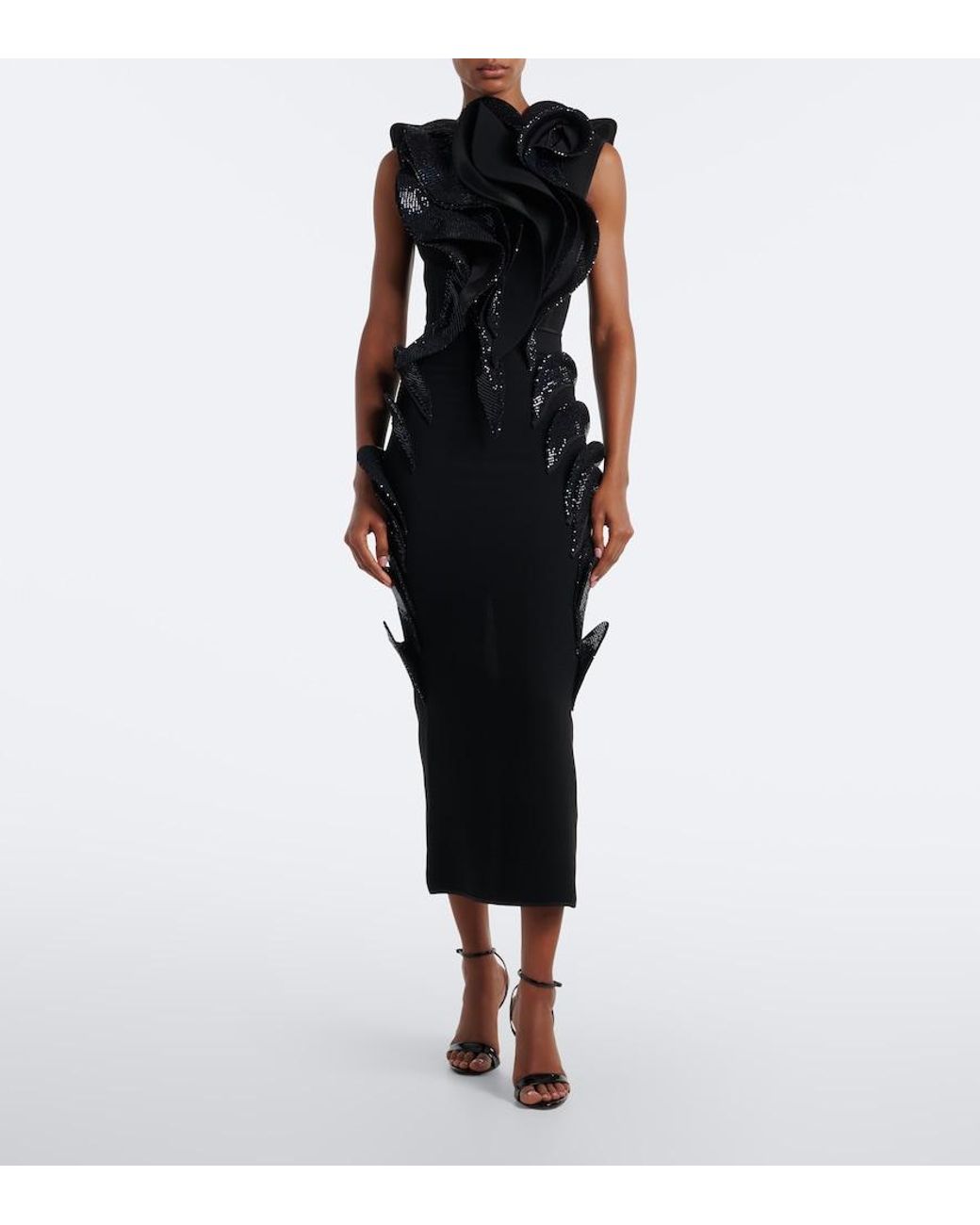 Maticevski Black Lavish Sequined Top
