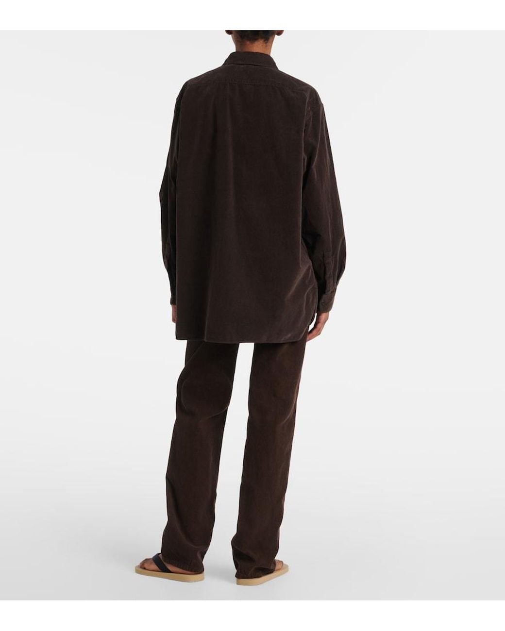 The Row Brown Nesson Cotton Shirt