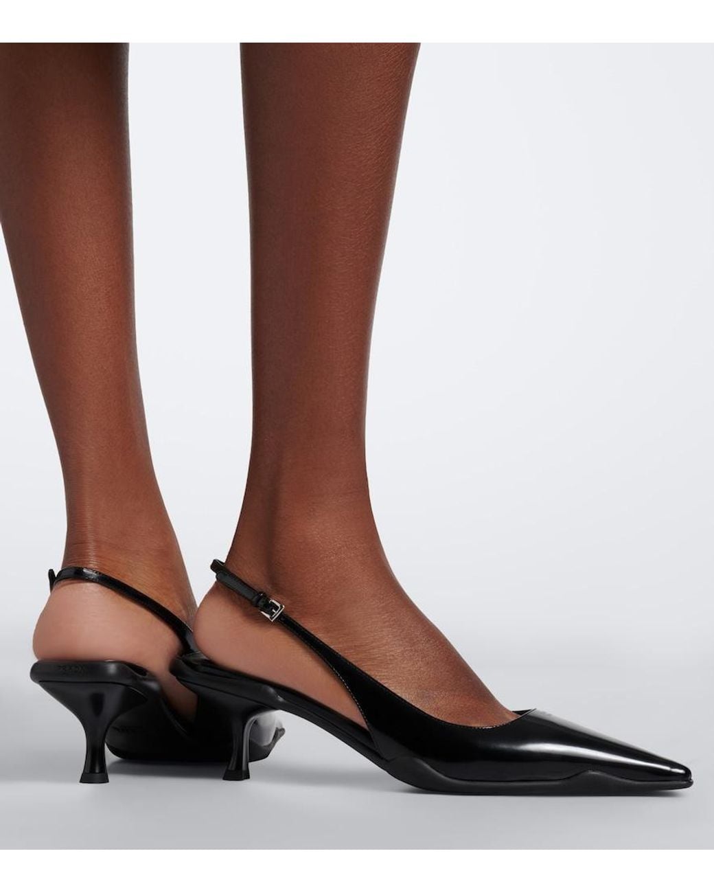 Prada Black Leather Slingback Pumps