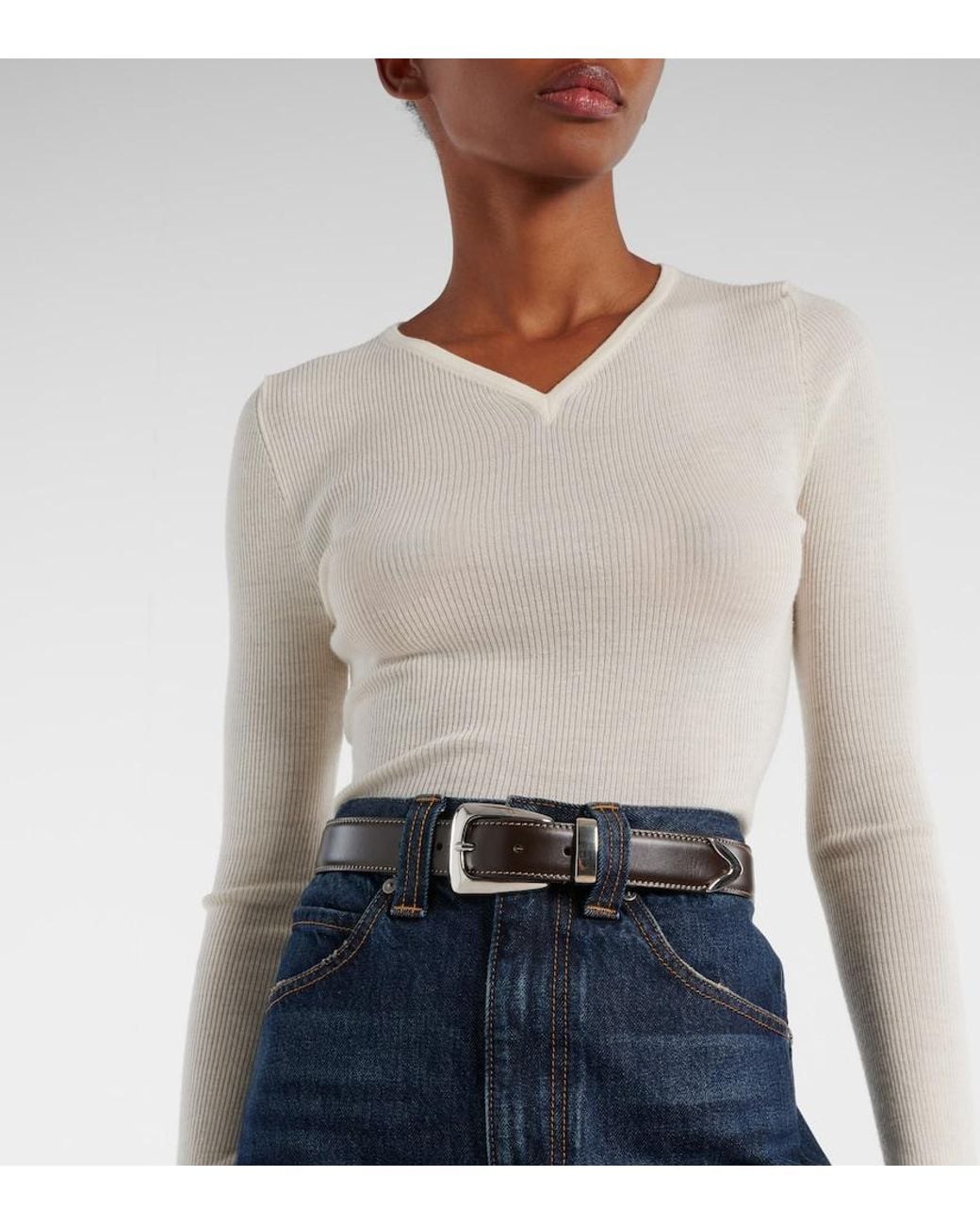 Khaite Black Benny Leather Belt