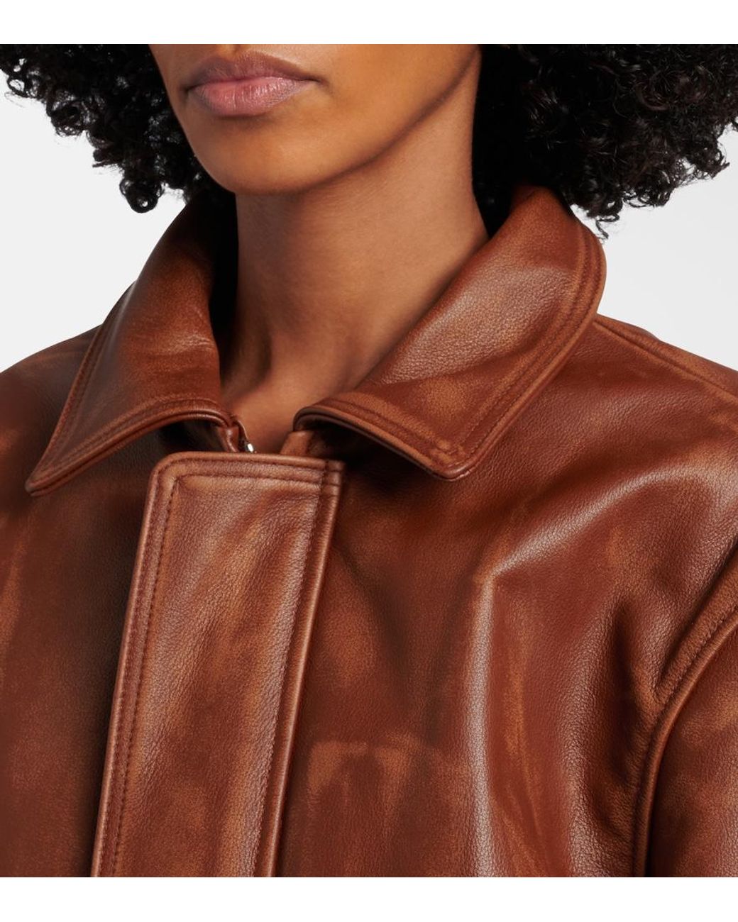 JACQUES WEI Brown Lederjacke