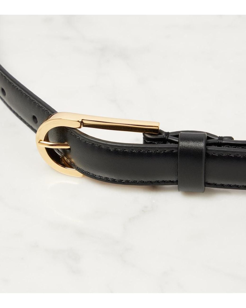 The Row Black Leather Belt