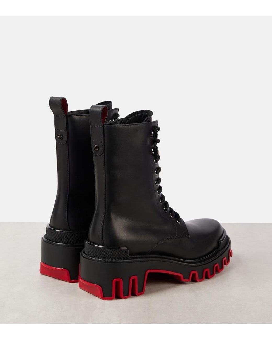 Christian Louboutin Black Dune Trott Alta Leather Platform Boots