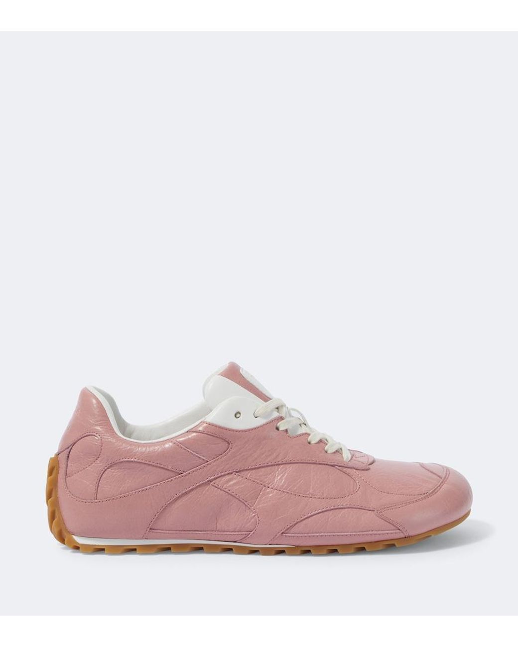 Bottega Veneta Pink Orbit Flash Leather Sneakers for men