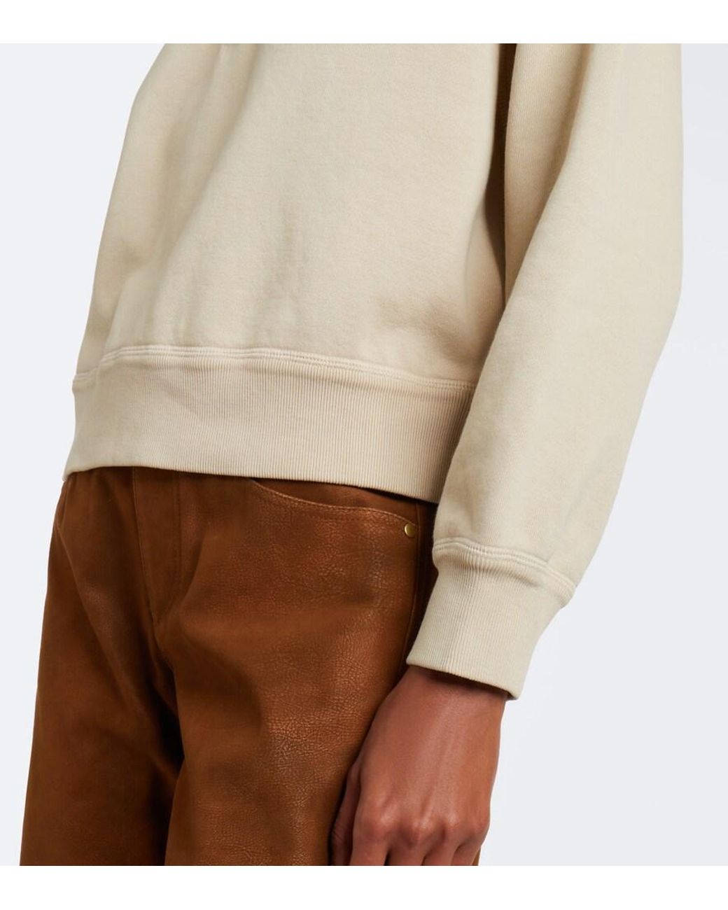 Isabel Marant Natural Simony Cotton-Blend Jersey Sweatshirt
