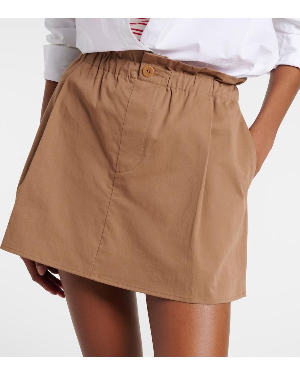 Vince Natural Cotton Twill Skort