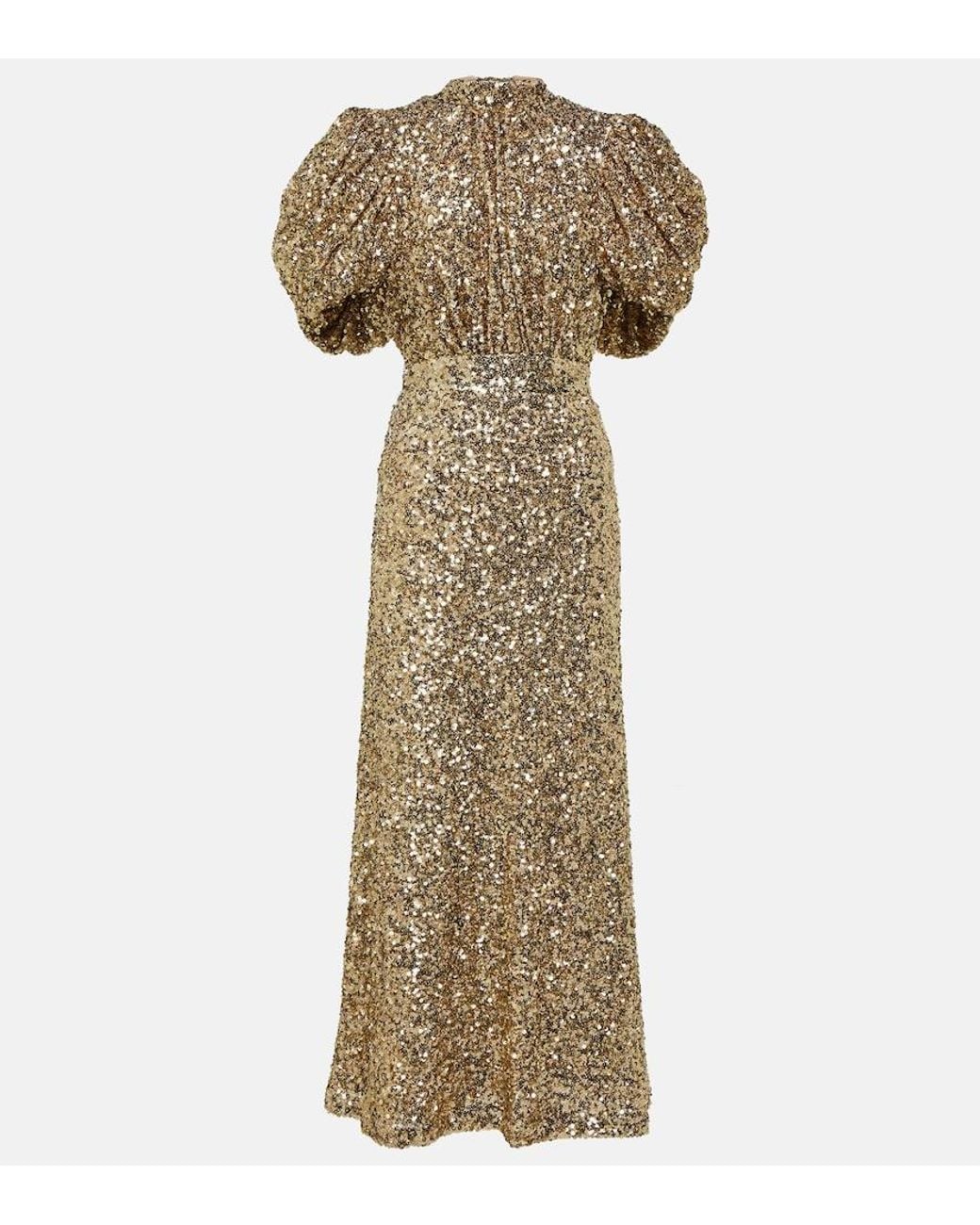 slim fit dress slacks Rotate Birger Christensen Sequined puff-sleeve midi dress – Be Right Back