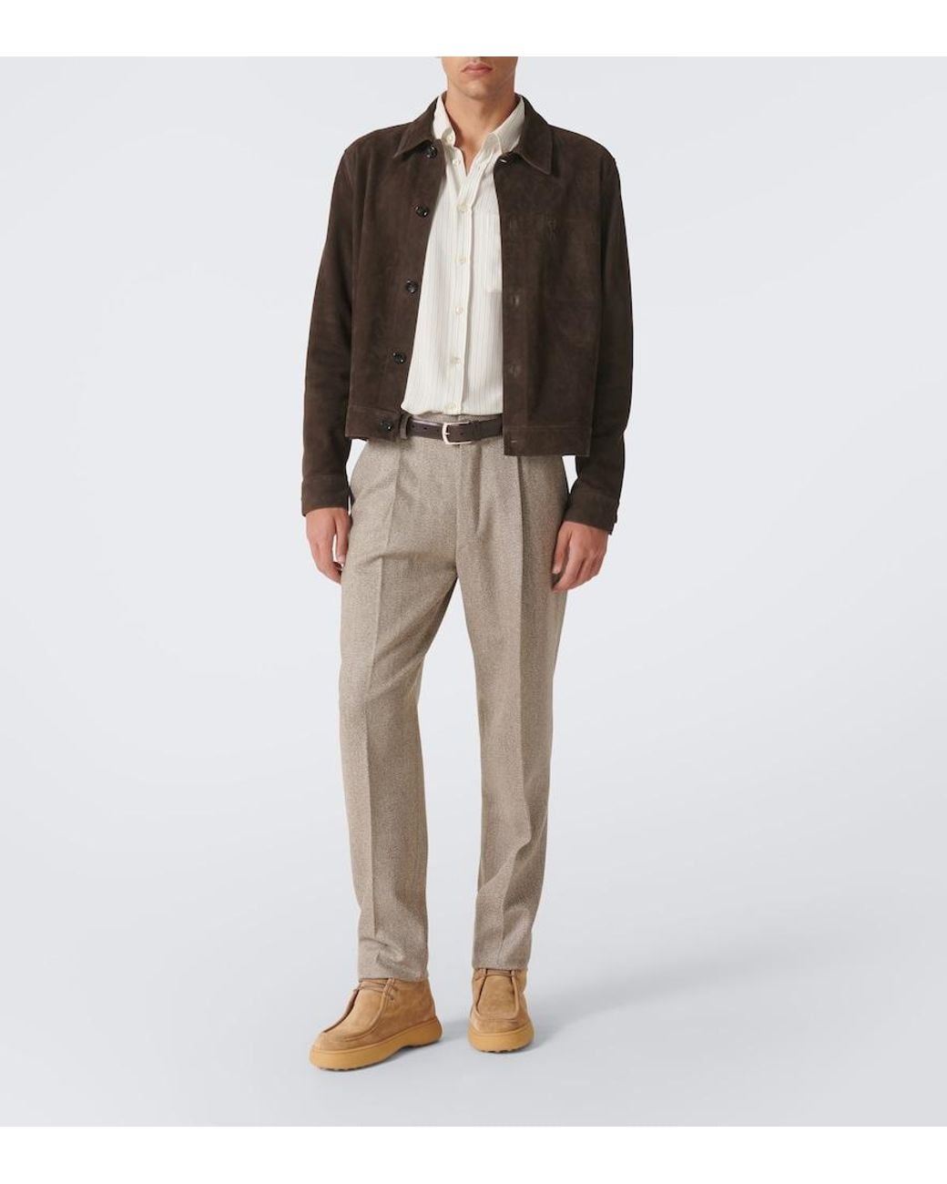 Tod's Natural Suede Lace-Up Boots for men
