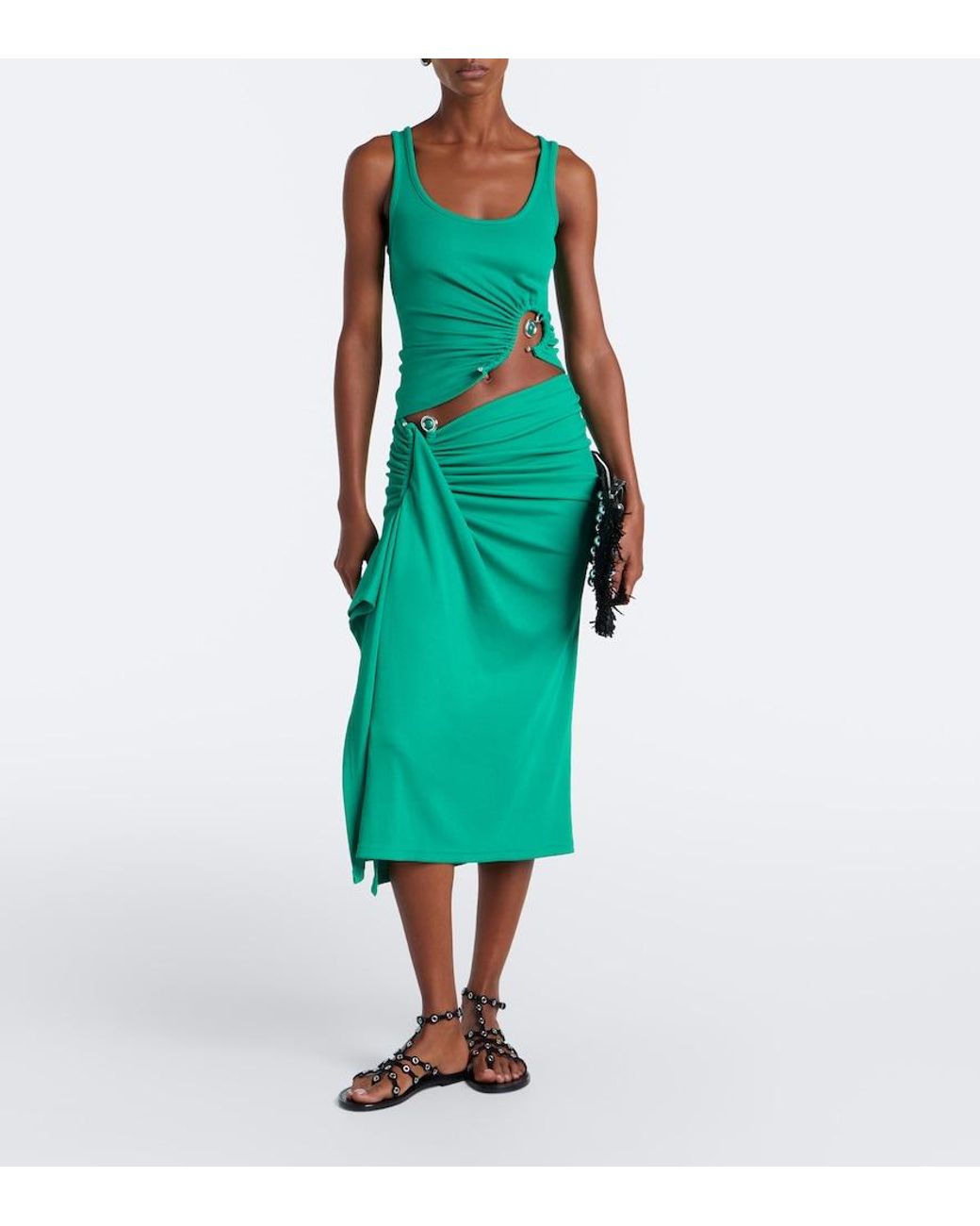 Christopher Esber Green Gathered Tank Top
