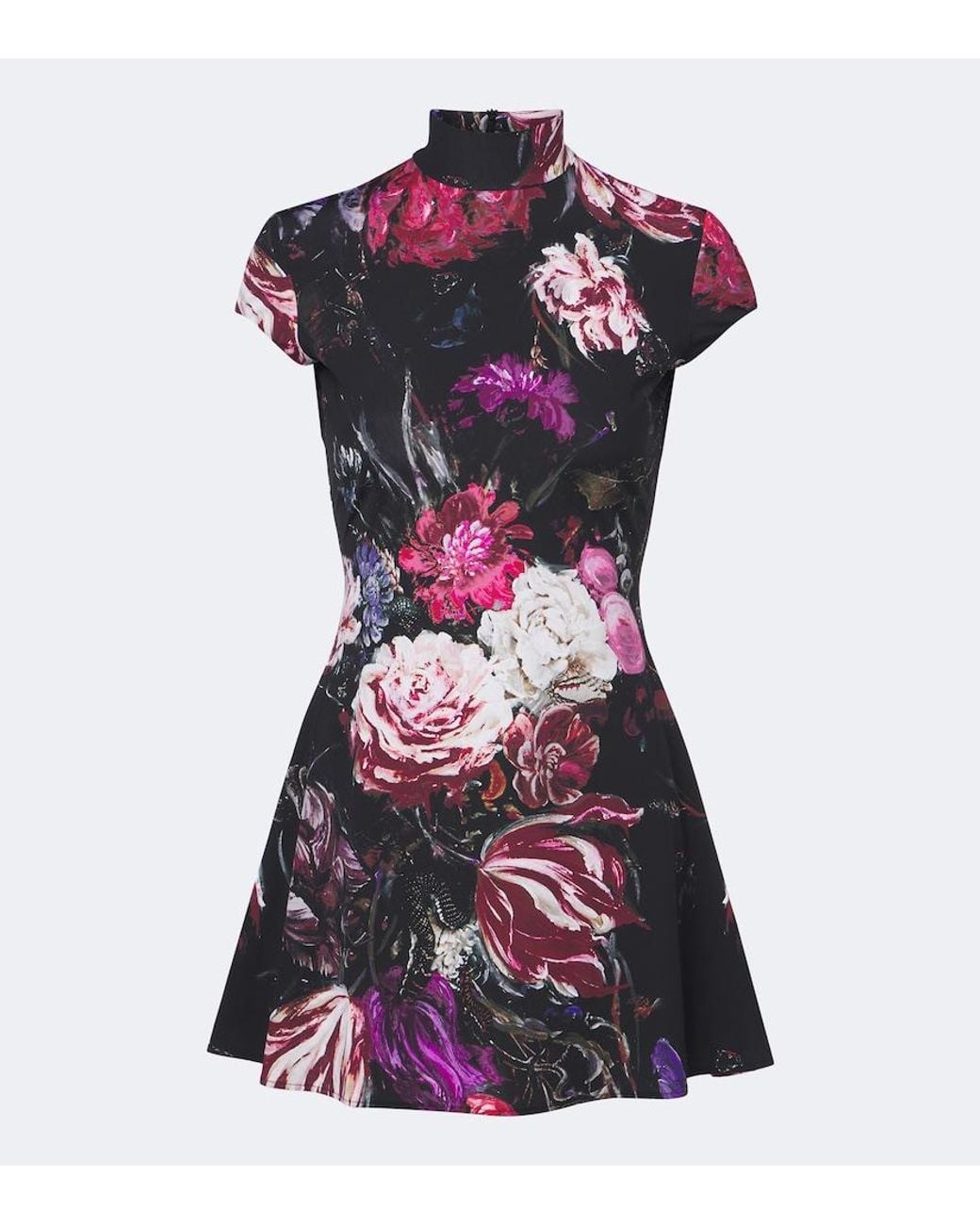 Roberto Cavalli Purple Floral Minidress