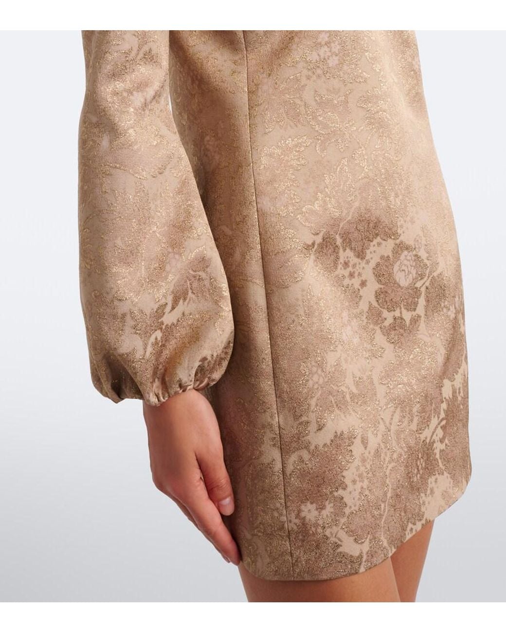 Saint Laurent Brown Floral Brocade Minidress