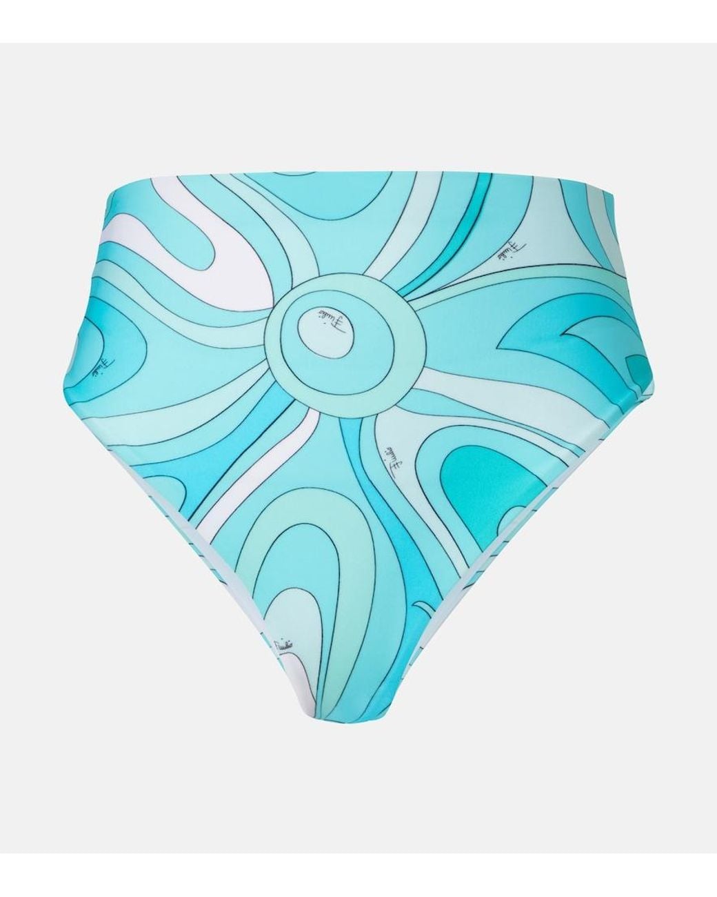 Emilio Pucci Blue Marmo High-Rise Bikini Bottoms