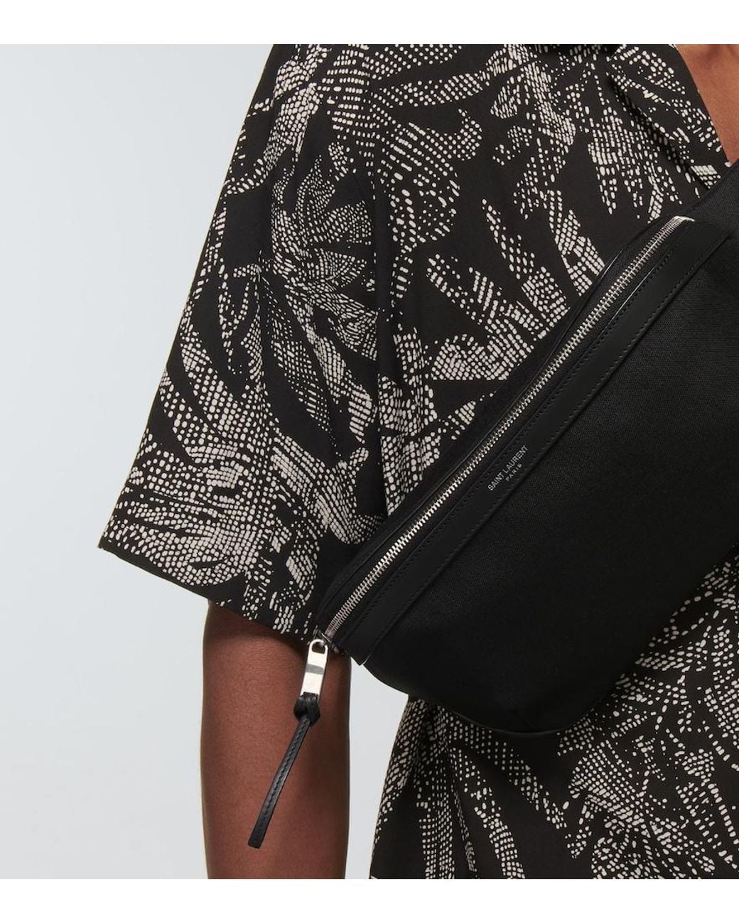 Saint Laurent Black Leather Belt Bag for men