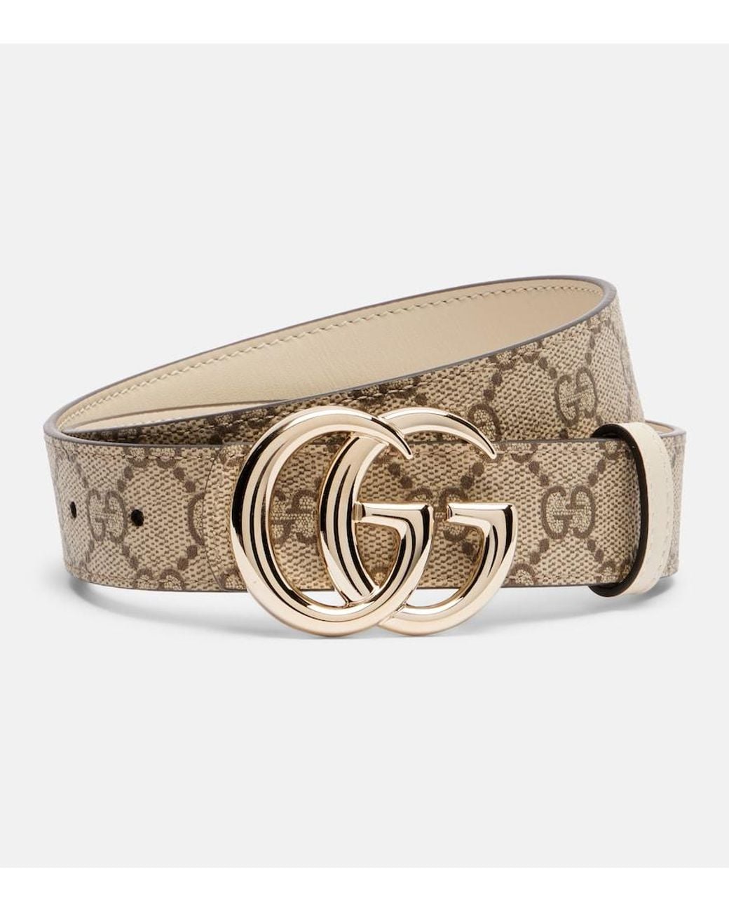 Gucci Natural Gg Marmont Reversible Leather Belt