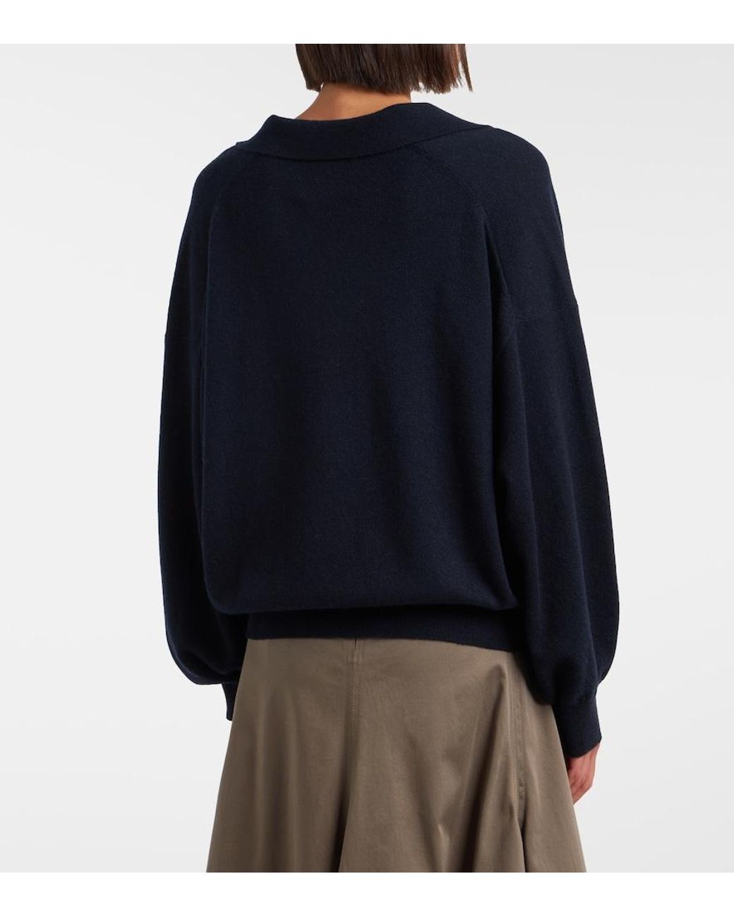 Lisa Yang Blue Katriel Cashmere Polo Sweater