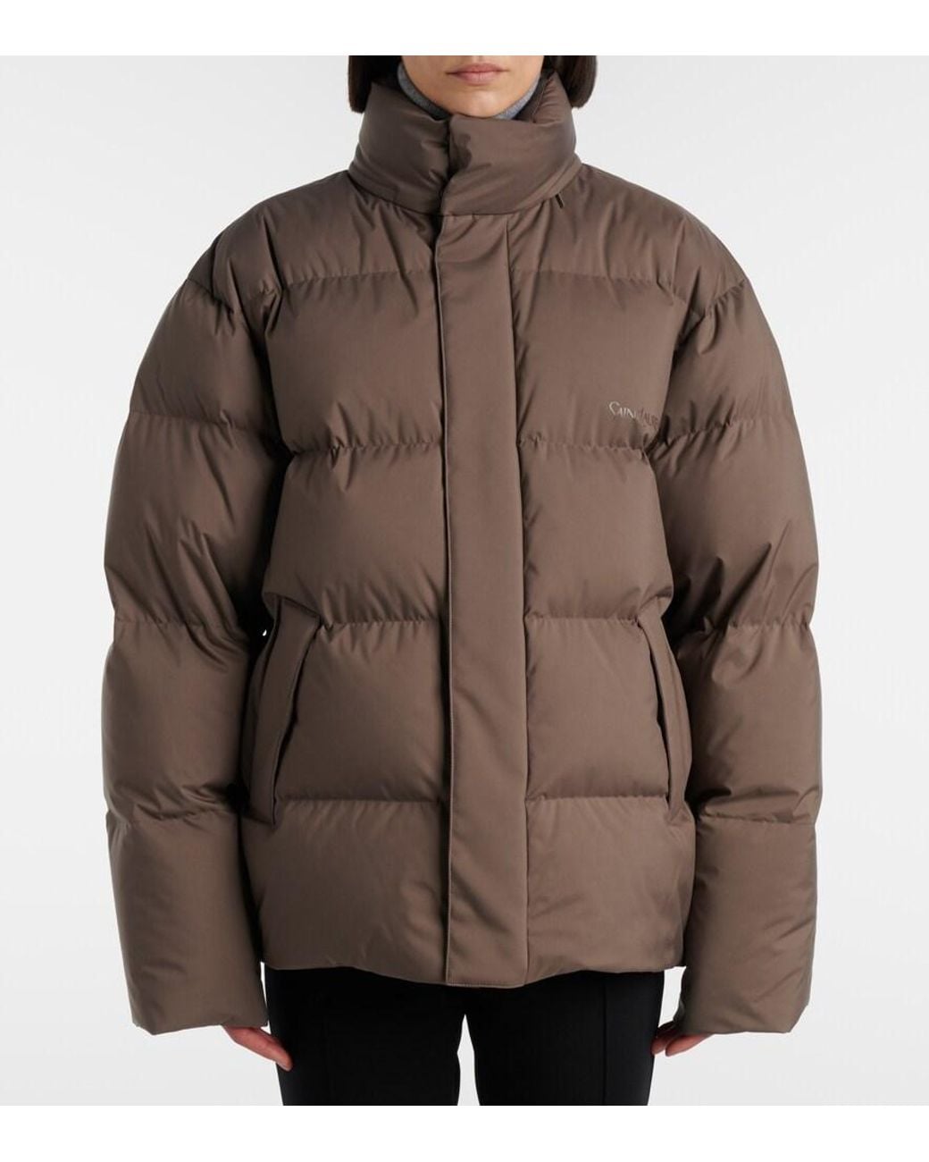 Saint Laurent Brown Technical Canvas Down Ski Jacket