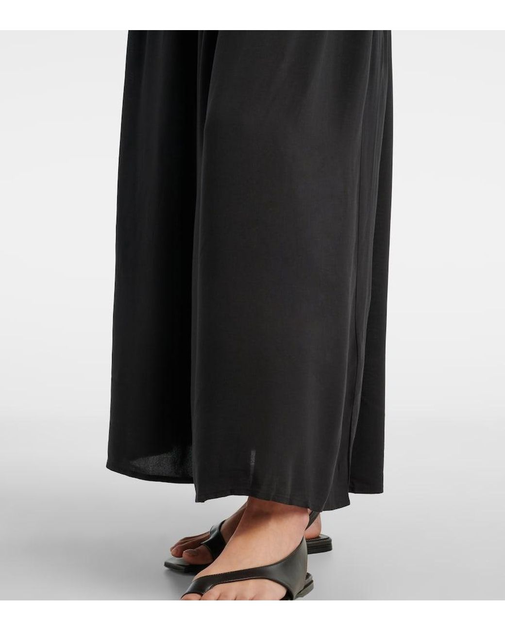 Faithfull The Brand Black Hedy Strapless Linen Maxi Dress