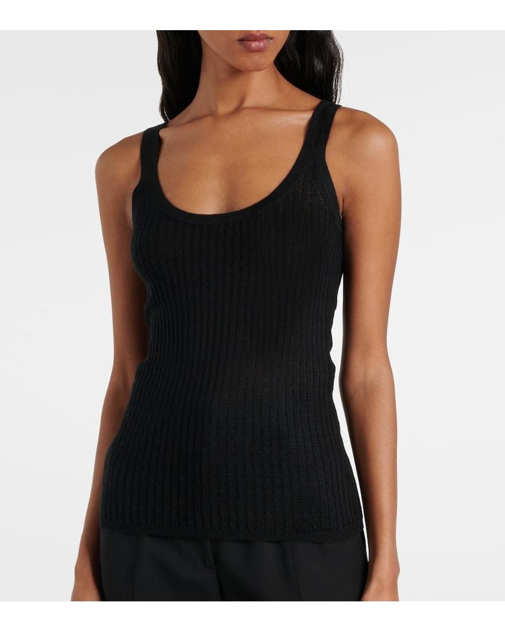 Gabriela Hearst Black Nevin Cashmere And Silk Tank Top